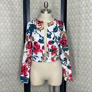 SHEIN Floral Print Cropped Cardigan